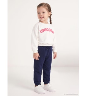 Civil Girls Unicorn Baskılı 2-5 Yaş Eşofman Takımı - Gri