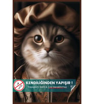 British Kedi Poster, Yapışkansız Premium Baskı Statik Poster, British Shorthair, Yapay Zeka Tasarım