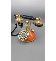 KLASİK AHİZELİ TELEFON KUBBE STORK ORANJ TUŞLU KLASİK ALTIN