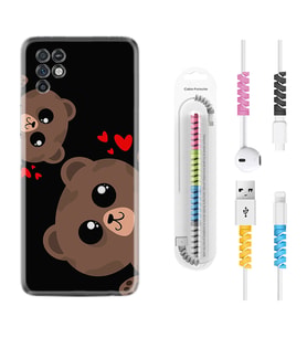 INFINIX Note 11 Pro Note 10 Hot 9 Play Kılıf Kablo Koruma Spiral Silikon Love Animals 1780