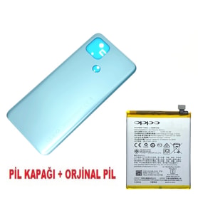 Tkgz Oppo A15 A15S Arka Kapak Batarya Pil Kapağı + PİL MAVİ