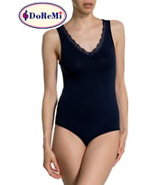 Dantel Yakalı Body (Lacivert)