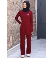 Cemre Tesettür Takım Bordo