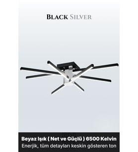 Nova 8 Silver LED Tavan Avize – Kumandalı Dim Edilebilir – Aşağı Işık