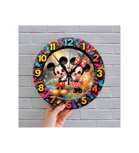 bilge Tasarım 2D GÖRÜNÜMLÜ BASKILI ÇOCUK ODASI Duvar Saati 30 x 30CM (Karışık)