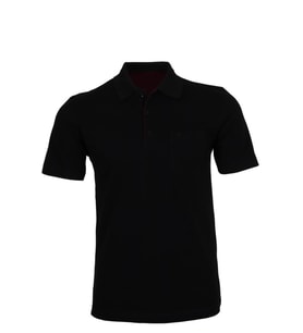 Erkek Siyah Tişört Polo Yaka Normal Kesim % 100 Pamuk Pike Kumaş rar00878