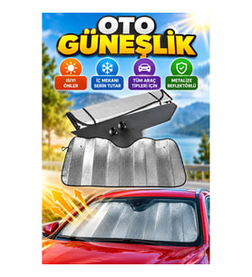 Oto Güneşlik Tüm Araç Tipleri İçin Metalize Reflektörlü Isı Önleyici Ön Cam Güneşliği