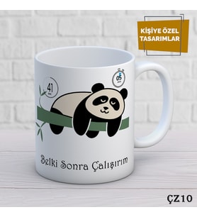 Panda Çizgi Film Karakterli Kişiye Özel Kupa  Bardak..