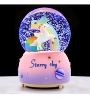 Kar Küresi Işıklı Müzikli Sevimli Unicorn