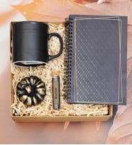 Varil Kupa Bardak, Ahşap Defter, Biblo, Kahve Hediye Seti HC7745