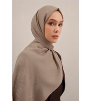 Lyocell Naia Kare Monogram Şal 6 (Vizon)