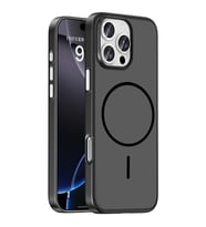 iPhone 16 Pro Max Kılıf MagSafe Şarj Özellikli Ultra İnce Mat Soft Lora PC Kapak Siyah