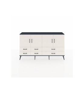 Arges Konsol 6 Raflı 6 Çekmeceli 4 Kapaklı 176x30x99 Antrasit-Aytaşı