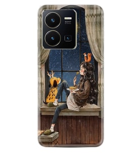 Vivo Y36 Kılıf Resimli Desenli Baskılı Silikon Dog And Girl 1358