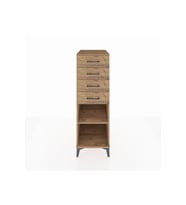 Kronos Dolap Tek Raflı 4 Çekmeceli 44x59x134 Çam-Çam