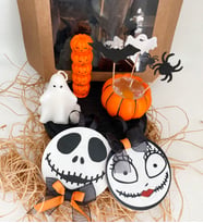 Halloween-Cadılar Bayramı Özel Hayalet Mum-Kabak Mum-Dekoratif Kabaklar- 2'li Kapı Süsü Hediye Seti