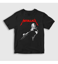 Presmono Unisex Çocuk Siyah Guitar James Hetfield Metallica T-Shirt 435167tt