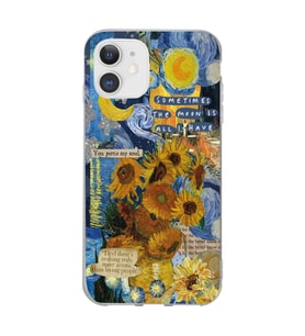 Iphone 11 Uyumlu Van Gogh Tasarımlı Şeffaf Telefon Kılıfı