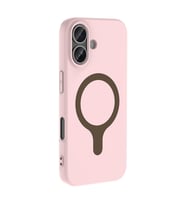 iPhone 16 Kılıf M-Safe Şarj Özellikli Aris Silikon Kılıf Açık Pembe