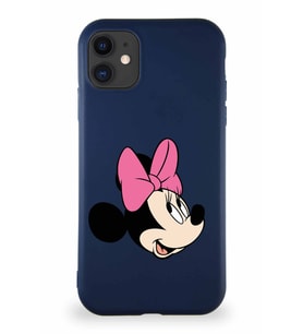 Apple iPhone 11 Soft Premier Kapak Minnie Mouse-A Tasarımlı Silikon Kılıf - Lacivert (Şeffaf)