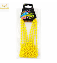 Neon Sarı Boncuk Kolye 80 cm – Retro 80’ler 90’lar Parti Aksesuarı