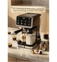 Scm‑2994 Pro Kapsüllü & Toz Kahve Espresso Makinesi – 15 bar Basınç, Süt Haznesi, Dokunmatik