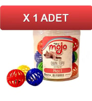 Mojo kediler için zilli oyun topu No:1 TEK TOP (Karışık)