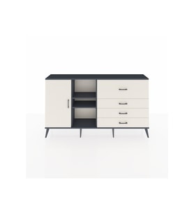 Arges Konsol 4 Raflı 4 Çekmeceli Tek Kapaklı  176x30x99 Antrasit-Aytaşı