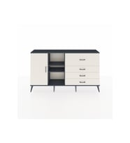 Arges Konsol 4 Raflı 4 Çekmeceli Tek Kapaklı  176x30x99 Antrasit-Aytaşı