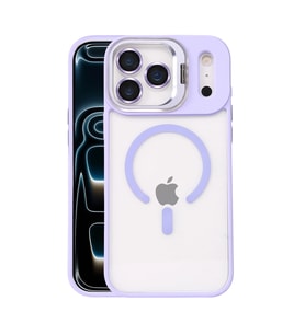 iPhone 17 Pro Max Remim Lensli Magsafe Standlı Kapak - Lila
