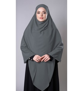Antrasit Pratik Hazır Geçmeli Tesettür Eşarp Medine İpeği Bağcıklı Sufle Hijab 2301_25
