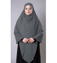 Antrasit Pratik Hazır Geçmeli Tesettür Eşarp Medine İpeği Bağcıklı Sufle Hijab 2301_25