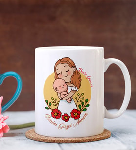 Kişiye Özel Benim Güzel Annem Tasarımlı Kupa (Beyaz)