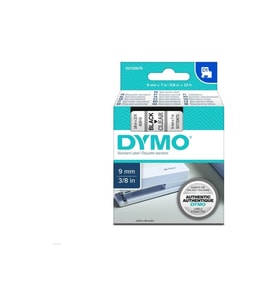 Dymo D1 Şerit Standart 9 MMx7 MT Şeffaf Üzerine Siyah 40910 S0720670 (Renksiz)
