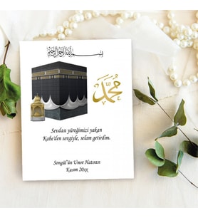 Takı Kartı - Hac, Umre Hatırası Kabe Tasarım - Şans Bilekliği, Anahtalık, Toka, Takı, İnci Küpe Kartı