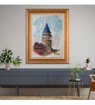 Altın Paspartulu Çerçeveli Tablo CV1662 (Gold)
