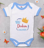 BK Kids Sıkıntı Yok Dedem Halleder Tasarımlı Mavi Bebek Body Zıbın-1