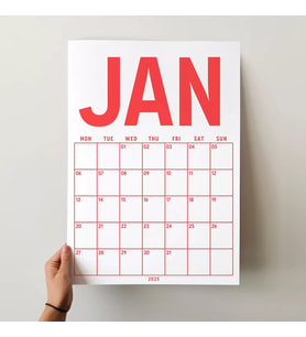 2027 Aylık Planlayıcı Duvar Takvimi, 33X48 cm & A4 Poster Takvim, Aile Takvimi, Gökkuşağı Renkleri