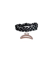 Lüks Tasarım Şıklığı Saten Bandana ve toka seti