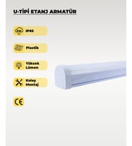 54W U Tipi Etanj Armatür 6500K Beyaz Işık - IP65
