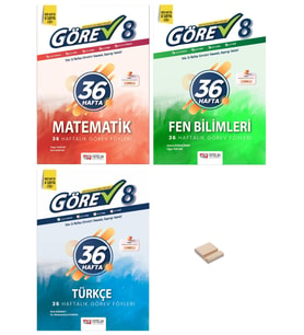 Nitelik 8. Sınıf 2027 LGS Görev Matematik Fen ve Türkçe 3lü Set Haftalık Föyler + Telefon Standı