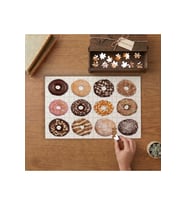 Renkli Donutlar Tasarımı 240 parça Ahşap Puzzle Ahşap Kutuda MP01695