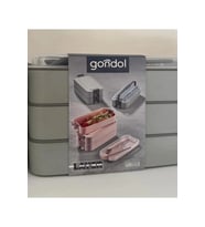 Gondol Layer Lunch Box Kilitli Kat Kat Beslenme Kutusu Çatal Kaşıklı