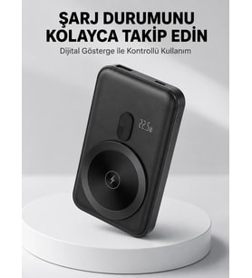 Lcd Ekranlı Kablosuz Powerbank Type C Ve Usb Çıkışlı Yeni Nesil