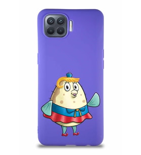 Oppo Reno 4 Lite Soft Premier Kapak Bayan Puff Tasarımlı Silikon Kılıf - Mor (Şeffaf)