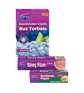 Kilitli Buz Torbası Buzdolabı Poşeti ve Streç Film Paketi