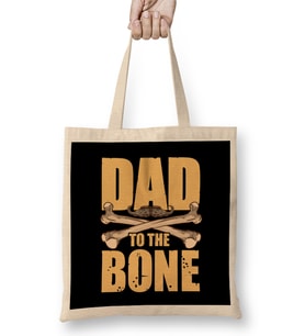 Dad To The Bone Funny Dad Pun Father s Day Joke Bez Çanta Uzun Saplı