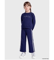 LCW Kids Lacivert Taşlı Kız Çocuk Soft Touch Eşofman Takım