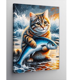 Kanvas Tablo Balıkçı Kedi