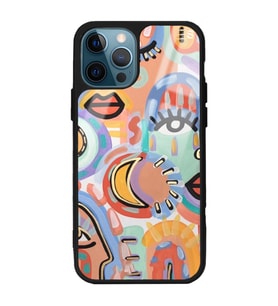 iPhone 13 Pro Suluboya Retro Göz Tasarımlı Glossy Telefon Kılıfı